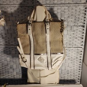 Simply Vera Cream Tan Tote Shoulder Bag